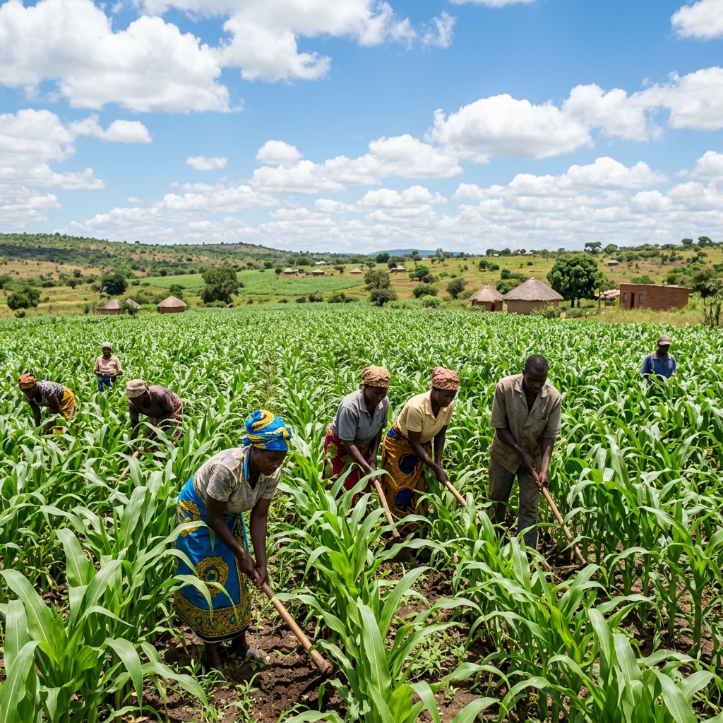 Grain harvest in the Gezani area